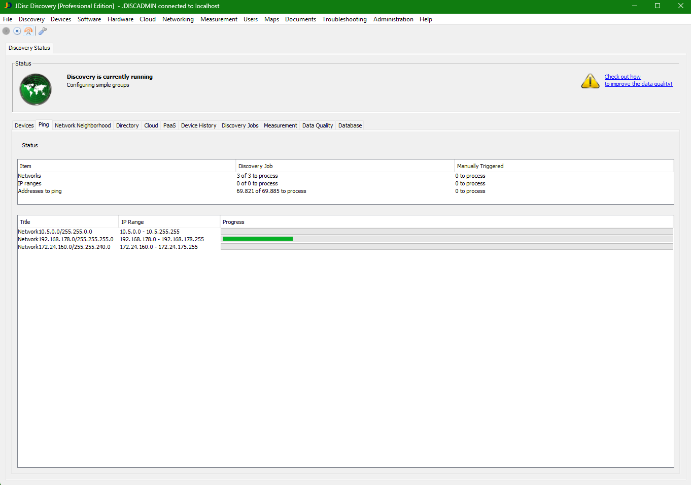 JDisc Discovery Scan in Aktion