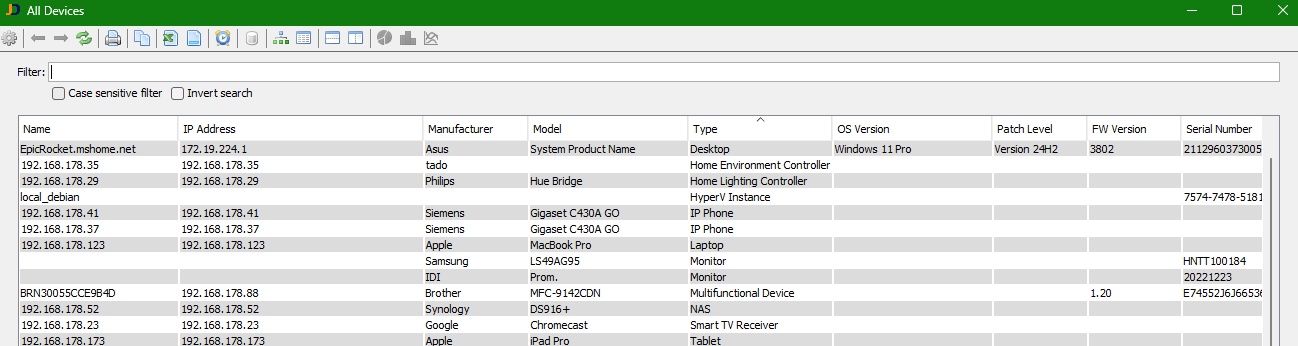 JDisc Discovery Scan-Ergebnis